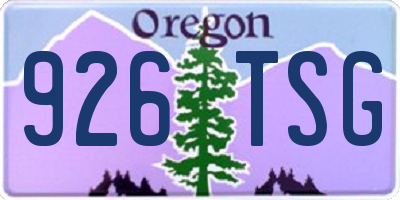 OR license plate 926TSG