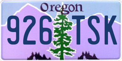 OR license plate 926TSK