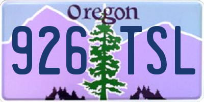 OR license plate 926TSL