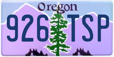 OR license plate 926TSP