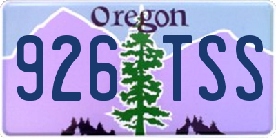 OR license plate 926TSS