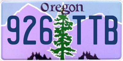 OR license plate 926TTB