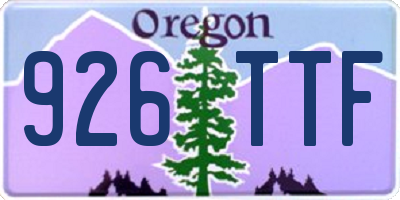 OR license plate 926TTF