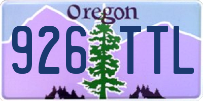 OR license plate 926TTL