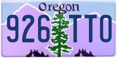 OR license plate 926TTO