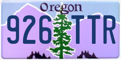 OR license plate 926TTR