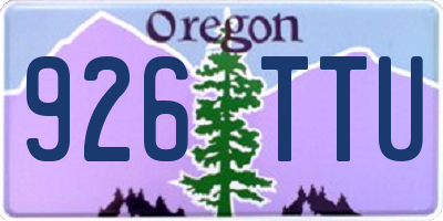 OR license plate 926TTU