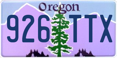OR license plate 926TTX