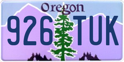 OR license plate 926TUK