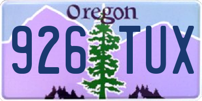 OR license plate 926TUX