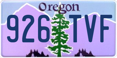 OR license plate 926TVF