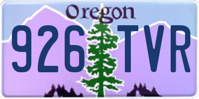 OR license plate 926TVR
