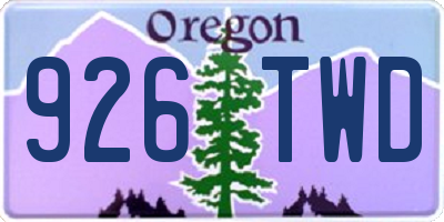 OR license plate 926TWD