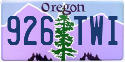 OR license plate 926TWI