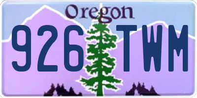 OR license plate 926TWM