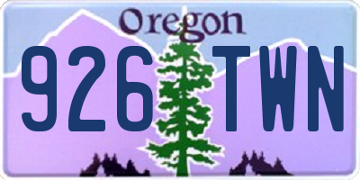 OR license plate 926TWN