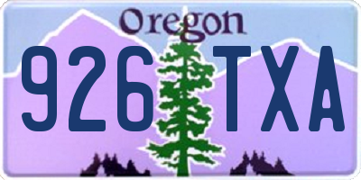 OR license plate 926TXA