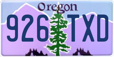 OR license plate 926TXD