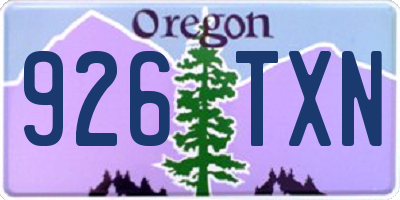 OR license plate 926TXN