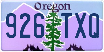 OR license plate 926TXQ