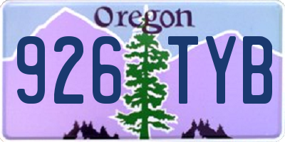 OR license plate 926TYB