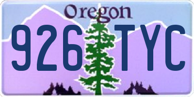 OR license plate 926TYC