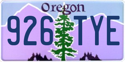 OR license plate 926TYE