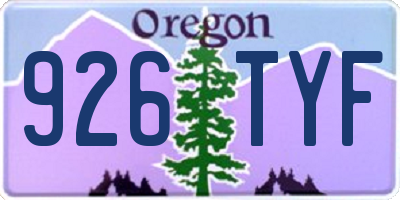 OR license plate 926TYF