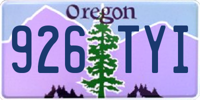 OR license plate 926TYI