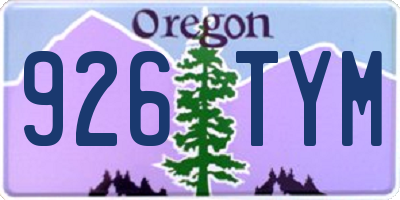 OR license plate 926TYM