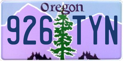 OR license plate 926TYN