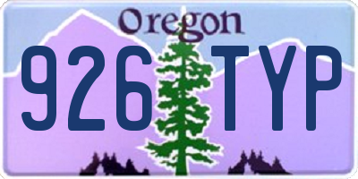 OR license plate 926TYP