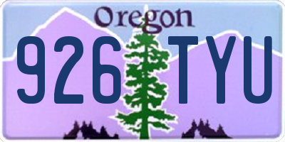 OR license plate 926TYU