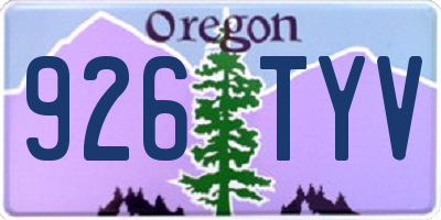 OR license plate 926TYV