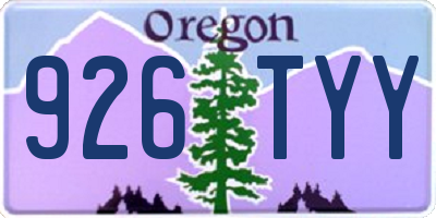 OR license plate 926TYY