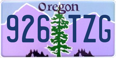 OR license plate 926TZG