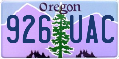 OR license plate 926UAC