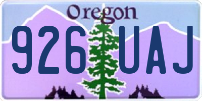 OR license plate 926UAJ