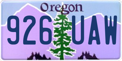 OR license plate 926UAW
