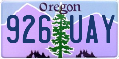 OR license plate 926UAY