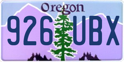 OR license plate 926UBX