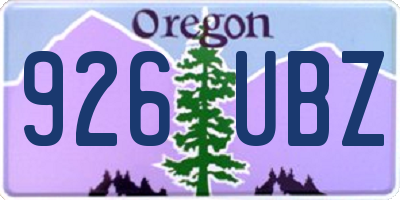 OR license plate 926UBZ