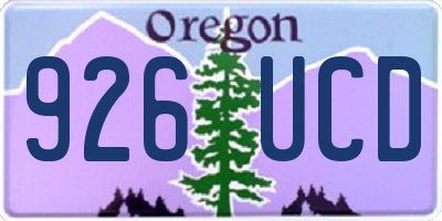 OR license plate 926UCD