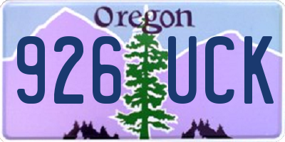 OR license plate 926UCK
