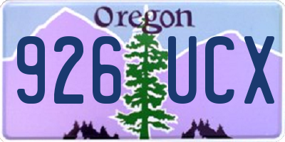 OR license plate 926UCX