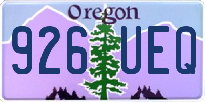 OR license plate 926UEQ