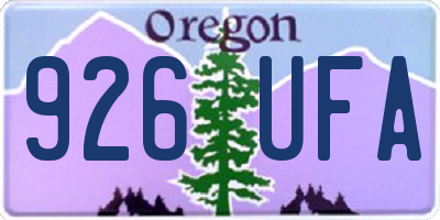 OR license plate 926UFA