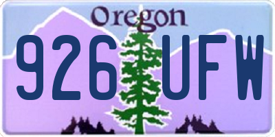 OR license plate 926UFW
