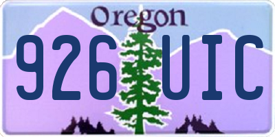 OR license plate 926UIC