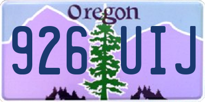 OR license plate 926UIJ